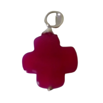 Pingente - Cruz Agata Rosa 